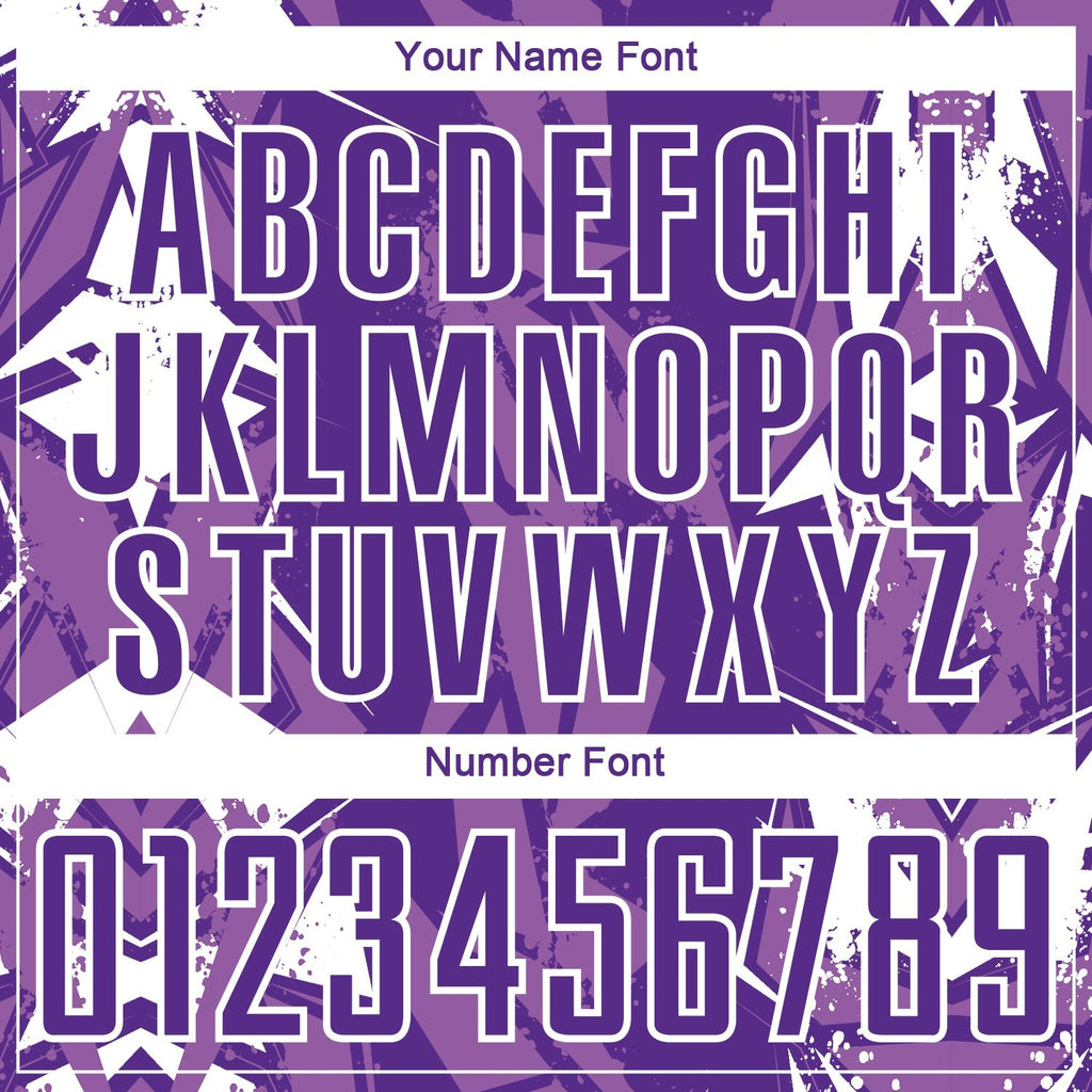 Custom Purple-White Geometric Shard Grunge Splash Sublimation Soccer Uniform Jersey photo 5