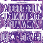 Custom Purple-White Geometric Shard Grunge Splash Sublimation Soccer Uniform Jersey photo 5