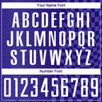 Custom Dark Purple-White Geometric Patchwork Asymmetry Checkered Zigzag Lines Sublimation Soccer Uniform Jersey photo 5