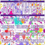 Custom Graffiti Pattern White-Purple Paint Splatter Sublimation Soccer Uniform Jersey photo 4