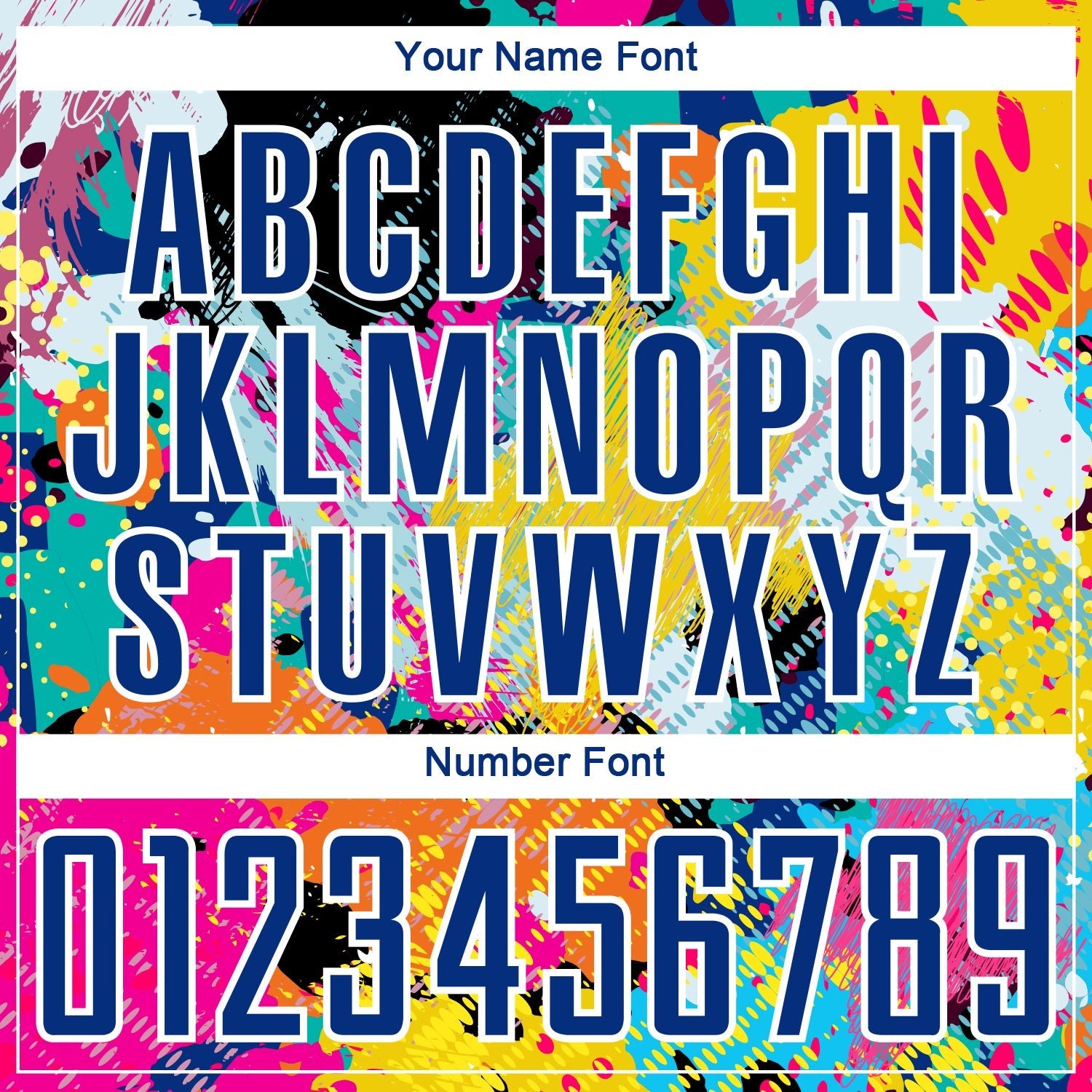 Custom Graffiti Pattern Royal-White Paint Splatter Sublimation Soccer Uniform Jersey photo 5