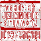 Custom White Red-Gray Brush Stroke Slashes And Dot Grid Sublimation Soccer Uniform Jersey photo 5