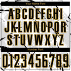 Custom White Black Gray-Old Gold Brush Stroke Slashes And Dot Grid Sublimation Soccer Uniform Jersey photo 5
