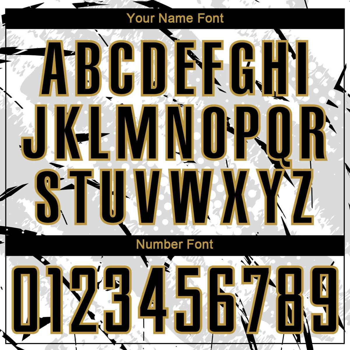 Custom White Black Gray-Old Gold Brush Stroke Slashes And Dot Grid Sublimation Soccer Uniform Jersey photo 5