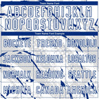 Custom White Royal-Gray Brush Stroke Slashes And Dot Grid Sublimation Soccer Uniform Jersey photo 4