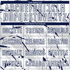 Custom White Navy-Gray Brush Stroke Slashes And Dot Grid Sublimation Soccer Uniform Jersey photo 4