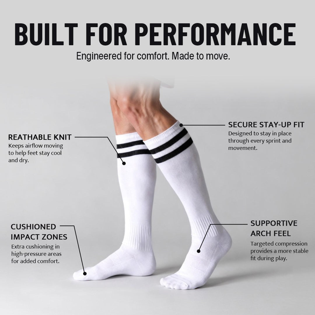 Classic Sports Athletic Breathable Unisex High-Top Soccer Socks photo 2