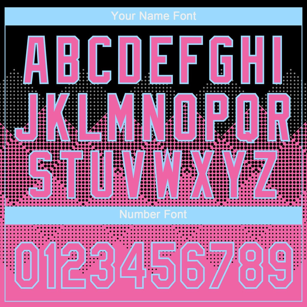 Custom Black Pink-Light Blue 3D Pattern Gradient Square Shapes Two-Button Unisex Softball Jersey photo 4