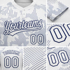 Custom White White-Navy 3D Pattern Two-Button Unisex Softball Jersey detail