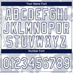 Custom White White-Navy 3D Pattern Two-Button Unisex Softball Jersey photo 3