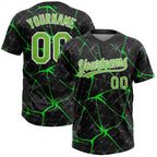 Custom Black Neon Green-Kelly Green 3D Pattern Two-Button Unisex Softball Jersey photo 1