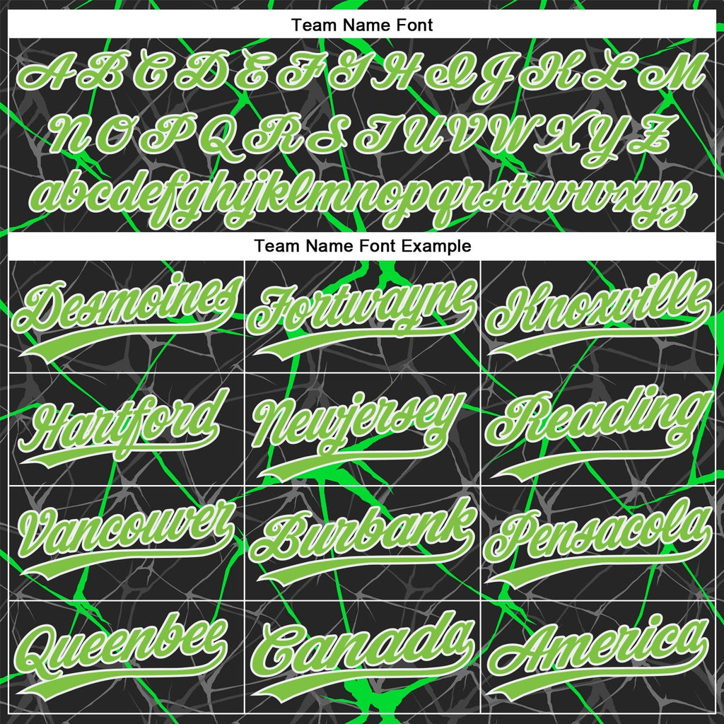 Custom Black Neon Green-Kelly Green 3D Pattern Two-Button Unisex Softball Jersey photo 4