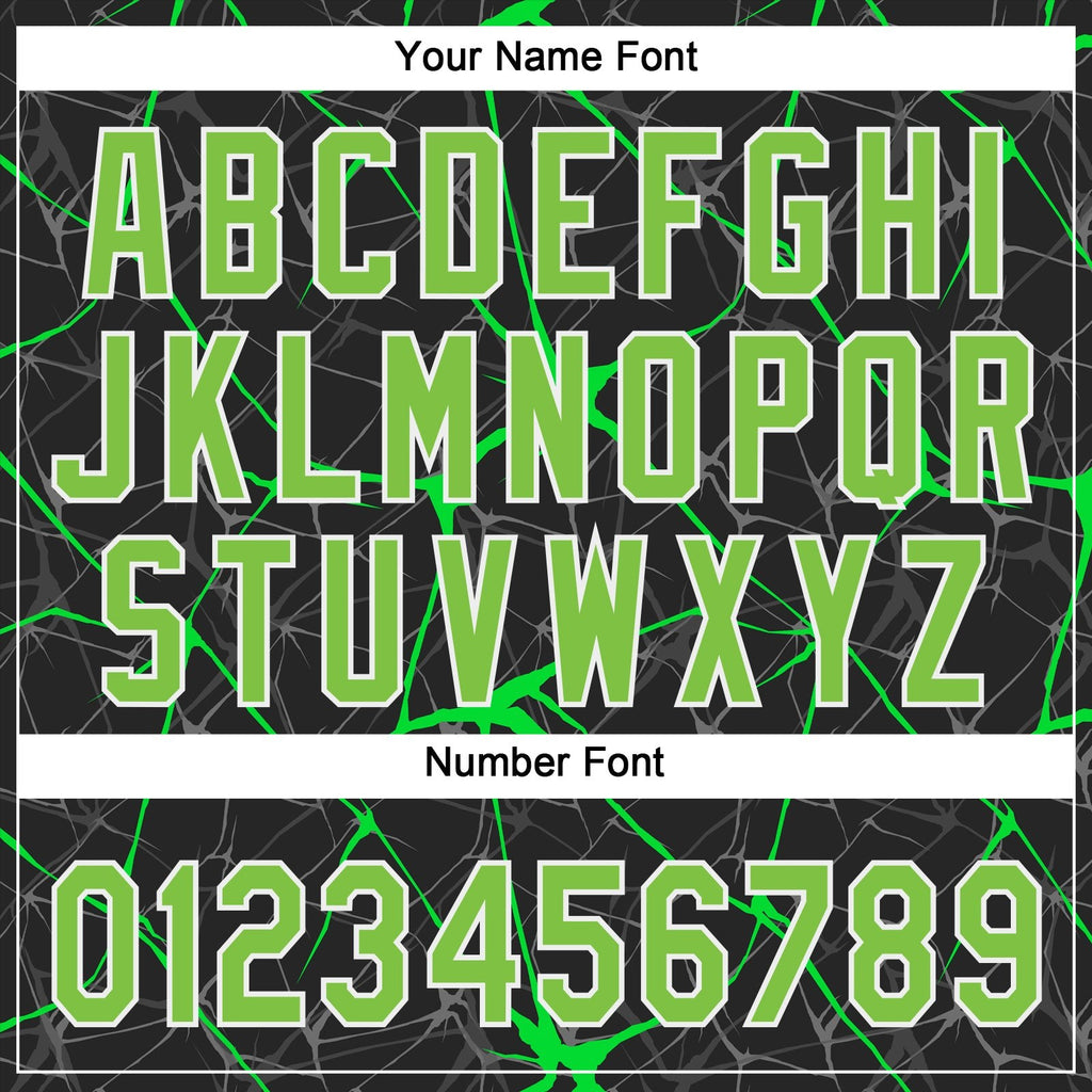 Custom Black Neon Green-Kelly Green 3D Pattern Two-Button Unisex Softball Jersey photo 5