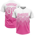Custom Pink White 3D Pattern Gradient Square Shapes Two-Button Unisex Softball Jersey photo 1