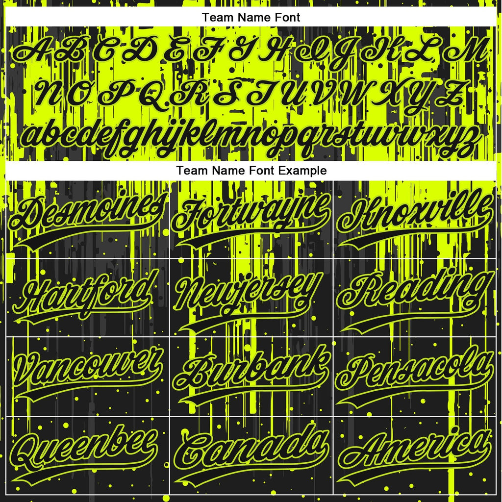 Custom Black Black-Neon Green 3D Pattern Two-Button Unisex Softball Jersey photo 4