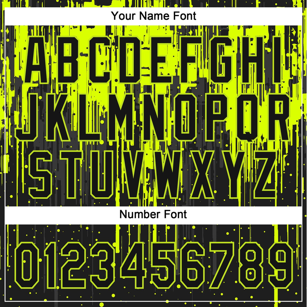 Custom Black Black-Neon Green 3D Pattern Two-Button Unisex Softball Jersey photo 5