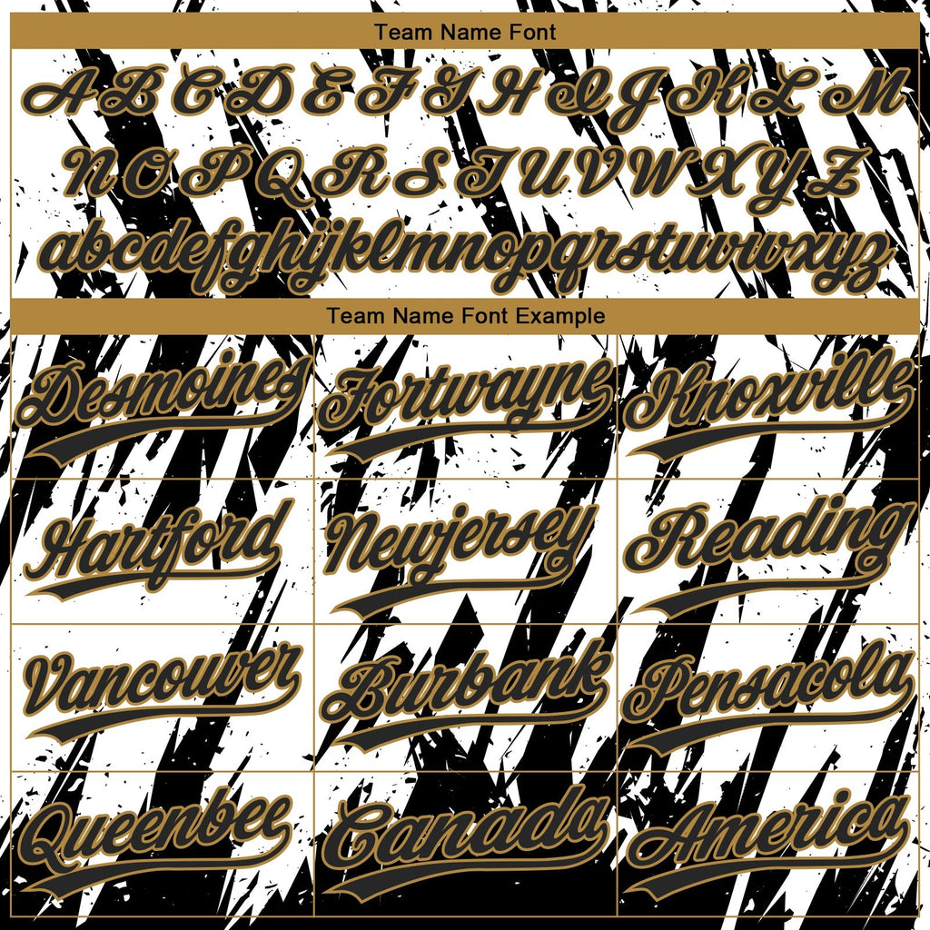 Custom White Black-Old Gold 3D Pattern Two-Button Unisex Softball Jersey photo 4