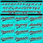 Custom Teal Black-White 3D Pattern Two-Button Unisex Softball Jersey photo 3