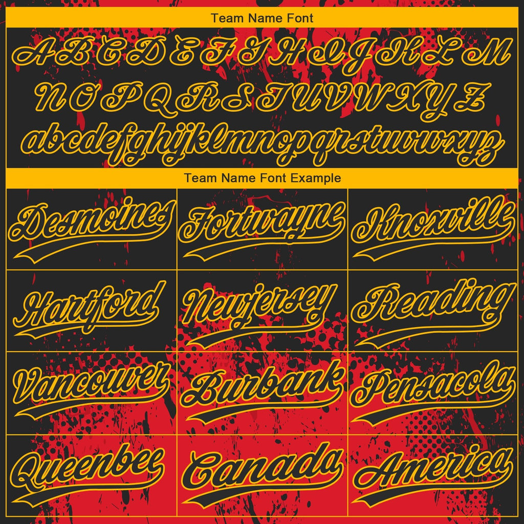 Custom Red Black-Gold 3D Pattern Two-Button Unisex Softball Jersey photo 4