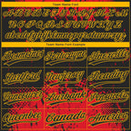Custom Red Black-Gold 3D Pattern Two-Button Unisex Softball Jersey photo 4