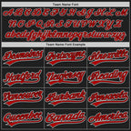 Custom Black Red-White Two-Button Unisex Softball Jersey photo 4