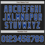 Custom Black Royal-White Two-Button Unisex Softball Jersey photo 5