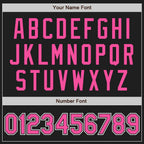 Custom Black Pink-White Two-Button Unisex Softball Jersey photo 5