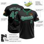 Custom Black Kelly Green-White Two-Button Unisex Softball Jersey photo 3
