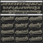 Custom Black Black-Cream Two-Button Unisex Softball Jersey photo 3