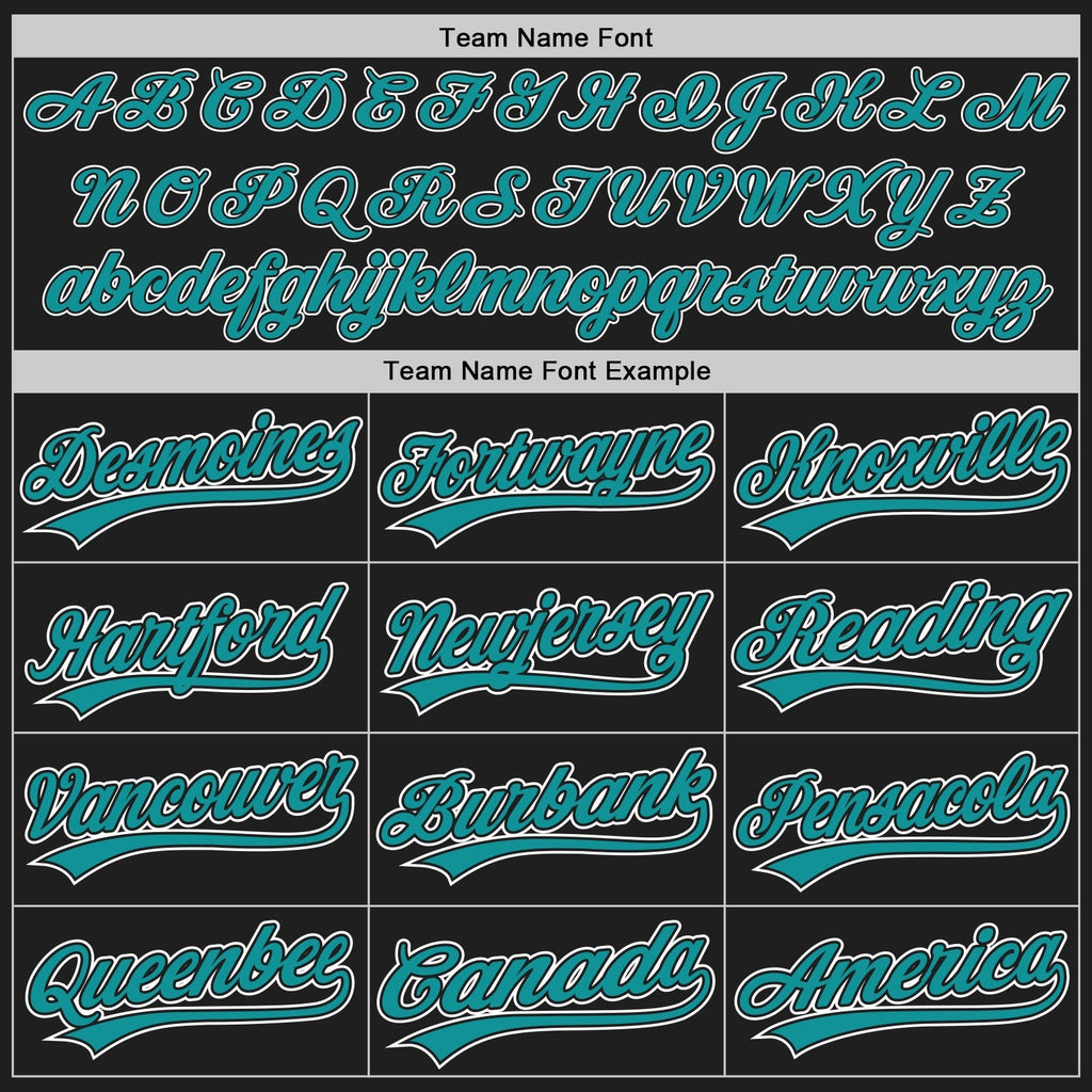 Custom Black Teal-White Two-Button Unisex Softball Jersey photo 4