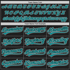 Custom Black Teal-White Two-Button Unisex Softball Jersey photo 4