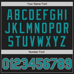 Custom Black Teal-White Two-Button Unisex Softball Jersey photo 5