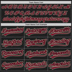 Custom Black Crimson-Cream Two-Button Unisex Softball Jersey photo 4