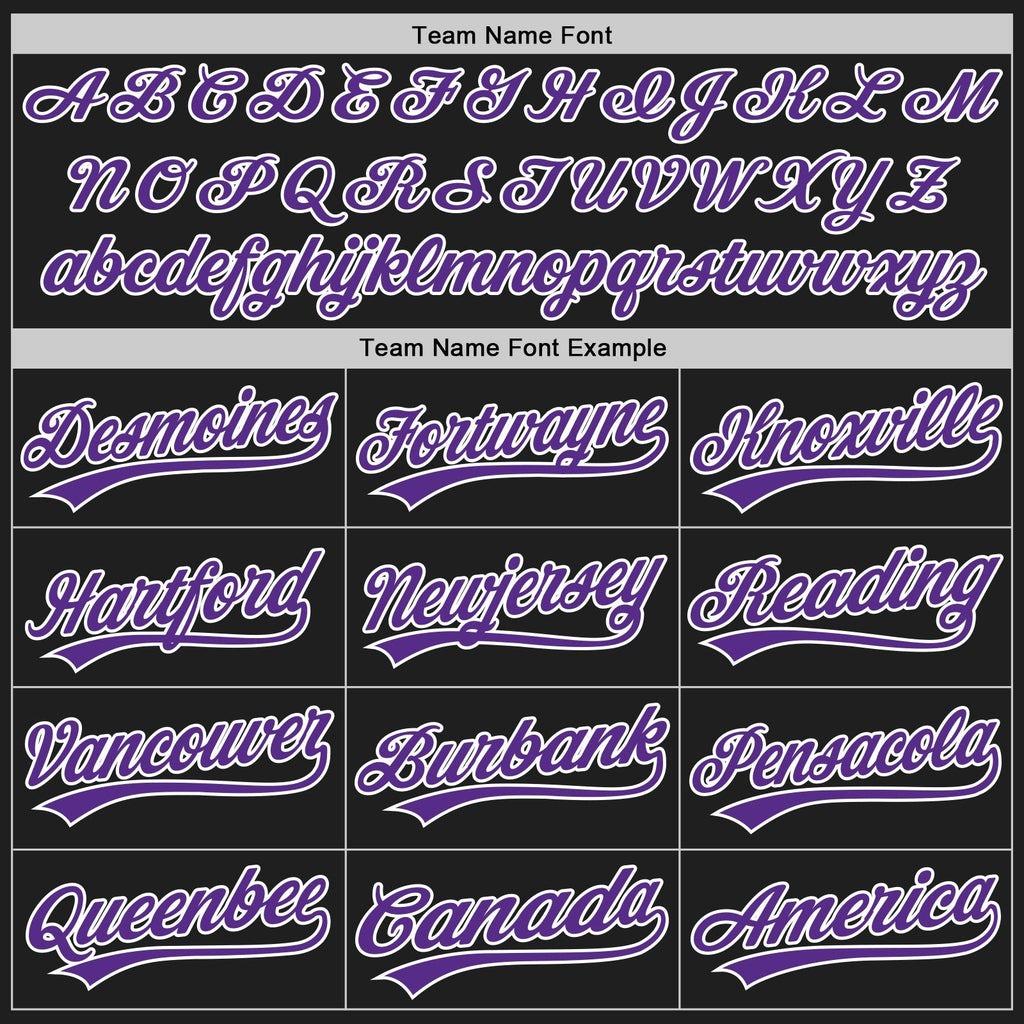 Custom Black Purple-White Two-Button Unisex Softball Jersey photo 4