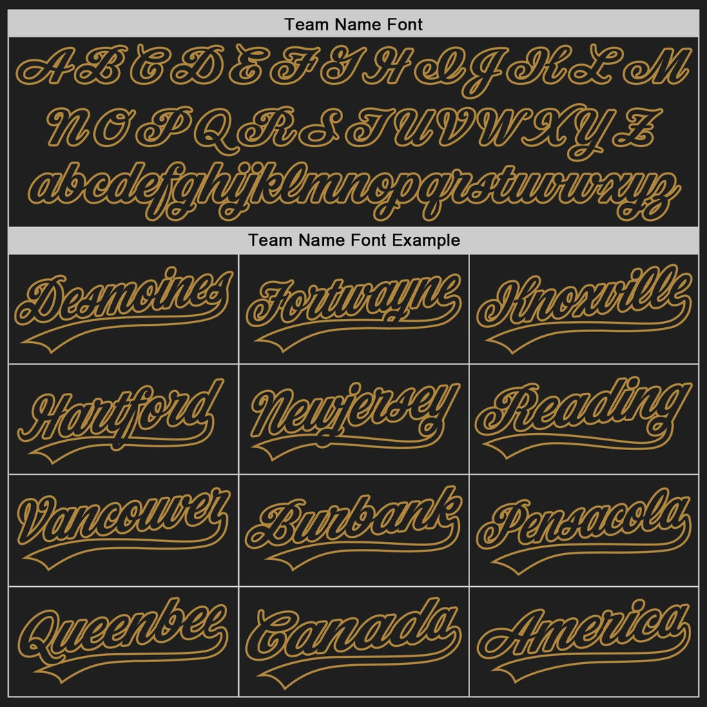 Custom Black Black-Old Gold Two-Button Unisex Softball Jersey photo 4