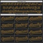 Custom Black Black-Old Gold Two-Button Unisex Softball Jersey photo 4