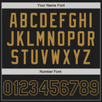 Custom Black Black-Old Gold Two-Button Unisex Softball Jersey photo 5