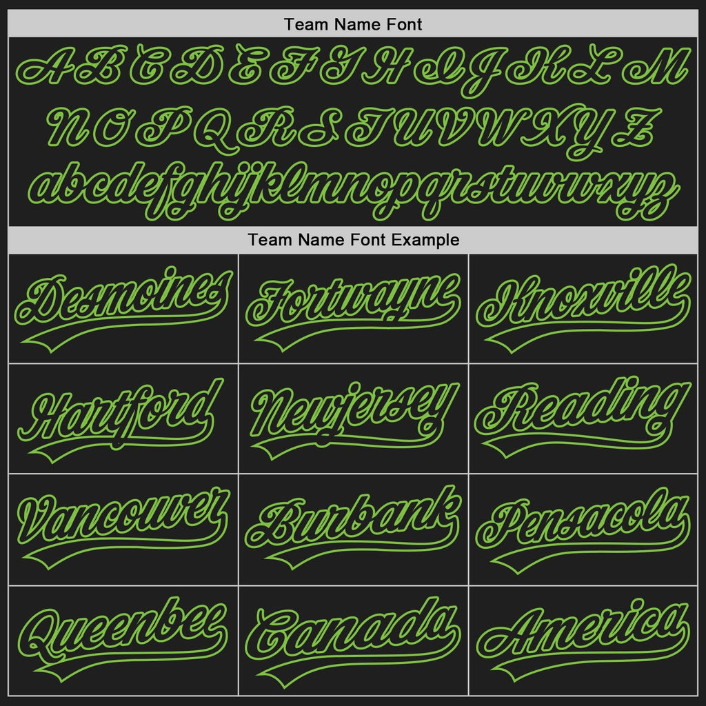 Custom Black Black-Neon Green Two-Button Unisex Softball Jersey photo 5