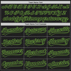 Custom Black Black-Neon Green Two-Button Unisex Softball Jersey photo 5