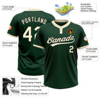 Custom Green Cream-Black Two-Button Unisex Softball Jersey photo 3