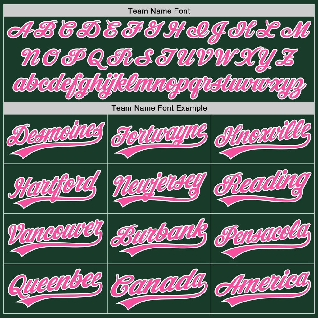 Custom Green Pink-White Two-Button Unisex Softball Jersey photo 3