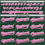 Custom Green Pink-White Two-Button Unisex Softball Jersey photo 3