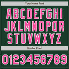 Custom Green Pink-White Two-Button Unisex Softball Jersey photo 4