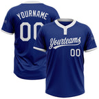 Custom Royal White Two-Button Unisex Softball Jersey photo 1