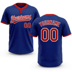 Custom Royal Red-White Two-Button Unisex Softball Jersey