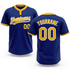 Custom Royal Gold-White Two-Button Unisex Softball Jersey
