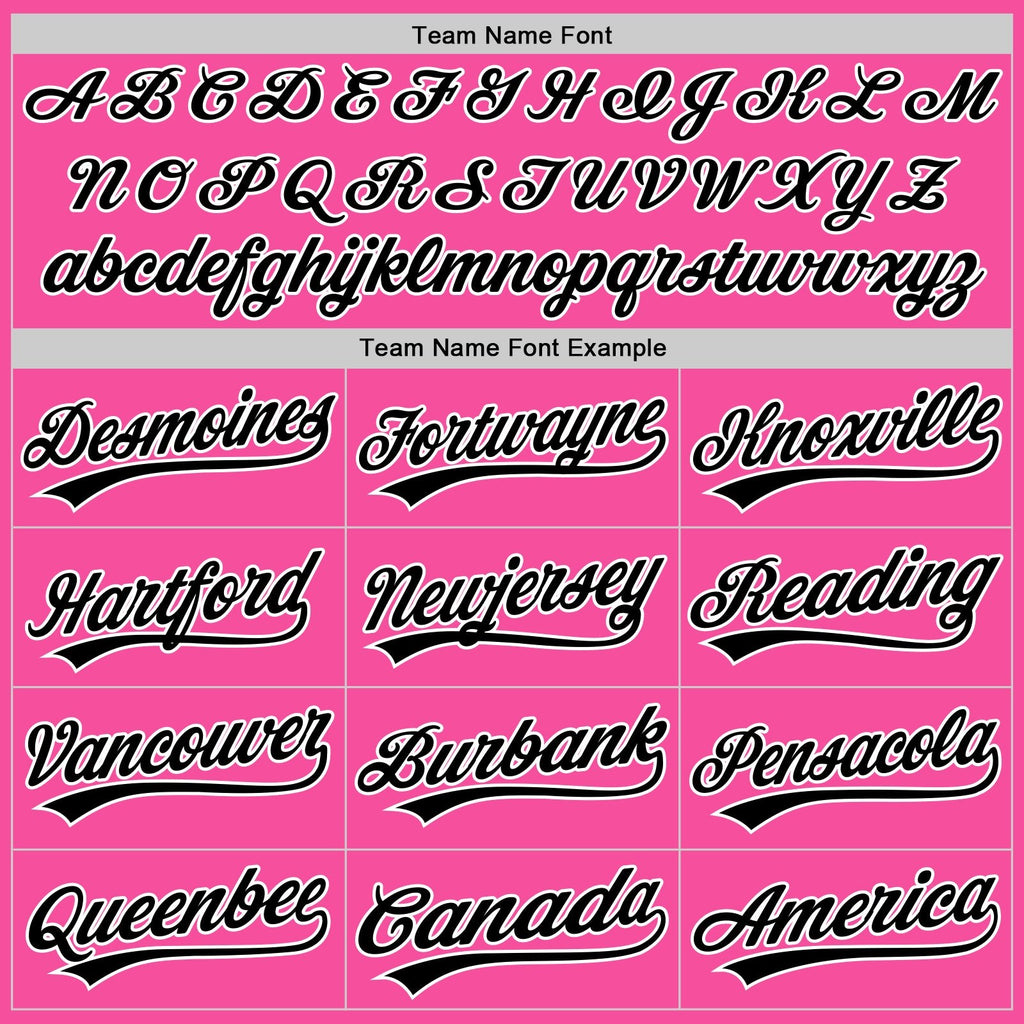 Custom Pink Black-White Two-Button Unisex Softball Jersey photo 4