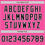 Custom Pink Black-White Two-Button Unisex Softball Jersey photo 5
