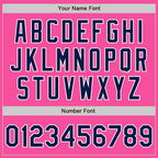 Custom Pink Navy-White Two-Button Unisex Softball Jersey photo 4