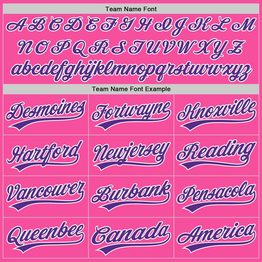 Custom Pink Purple-White Two-Button Unisex Softball Jersey photo 4